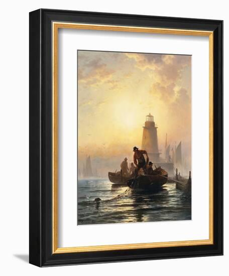 Fish Pond, Orient Bay, Long Island. 1876-Edward Moran-Framed Giclee Print