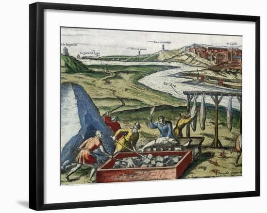 Fish Processing in Conil De La Frontera-null-Framed Giclee Print