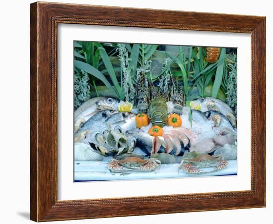 Fish Restaurant Display, Rethymnon, Crete, Greece-Peter Thompson-Framed Photographic Print