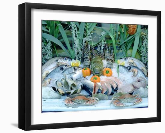 Fish Restaurant Display, Rethymnon, Crete, Greece-Peter Thompson-Framed Photographic Print