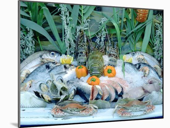 Fish Restaurant Display, Rethymnon, Crete, Greece-Peter Thompson-Mounted Photographic Print
