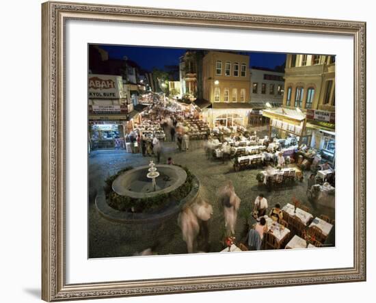 Fish Restaurants on the Pavement, Istanbul, Turkey-Simon Harris-Framed Photographic Print