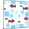 Fish Squares-null-Mounted Giclee Print