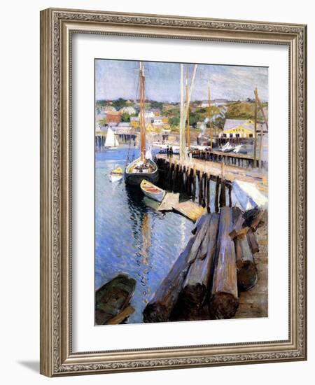 Fish Wharves, Gloucester, 1896-Willard Leroy Metcalf-Framed Giclee Print