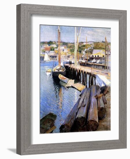 Fish Wharves, Gloucester, 1896-Willard Leroy Metcalf-Framed Giclee Print