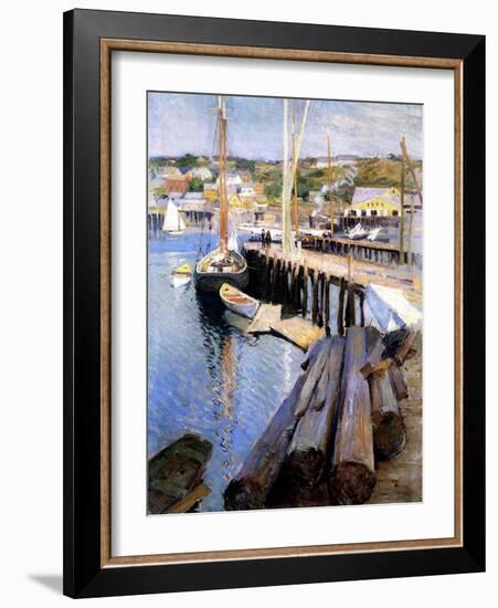 Fish Wharves, Gloucester, 1896-Willard Leroy Metcalf-Framed Giclee Print