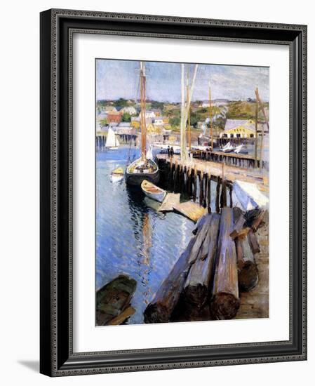 Fish Wharves, Gloucester, 1896-Willard Leroy Metcalf-Framed Giclee Print