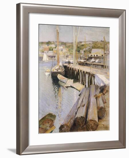 Fish Wharves, Gloucester, 1896-Willard Leroy Metcalf-Framed Giclee Print