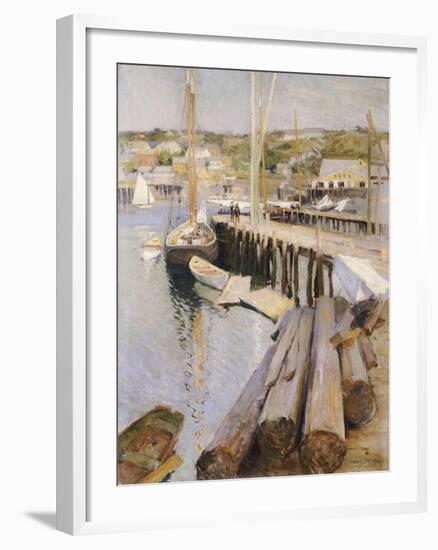 Fish Wharves, Gloucester, 1896-Willard Leroy Metcalf-Framed Giclee Print