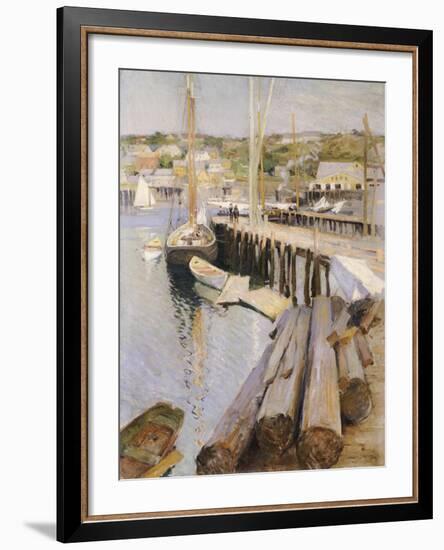 Fish Wharves, Gloucester, 1896-Willard Leroy Metcalf-Framed Giclee Print