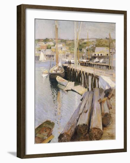 Fish Wharves, Gloucester, 1896-Willard Leroy Metcalf-Framed Giclee Print