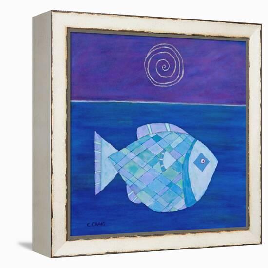 Fish With Spiral Moon-Casey Craig-Framed Stretched Canvas