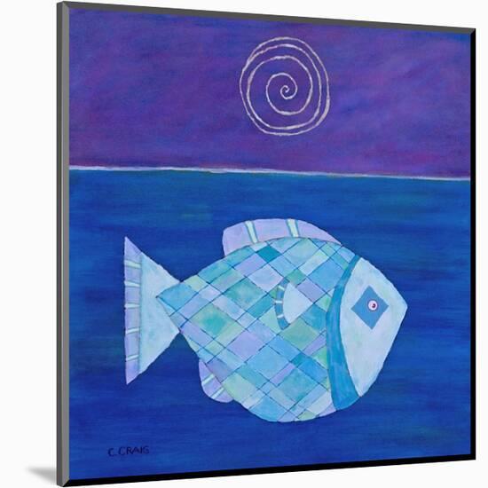 Fish With Spiral Moon-Casey Craig-Mounted Art Print