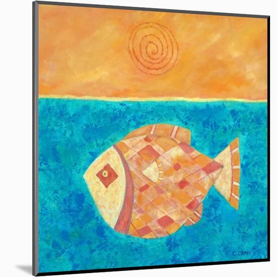 Fish With Spiral Sun-Casey Craig-Mounted Art Print