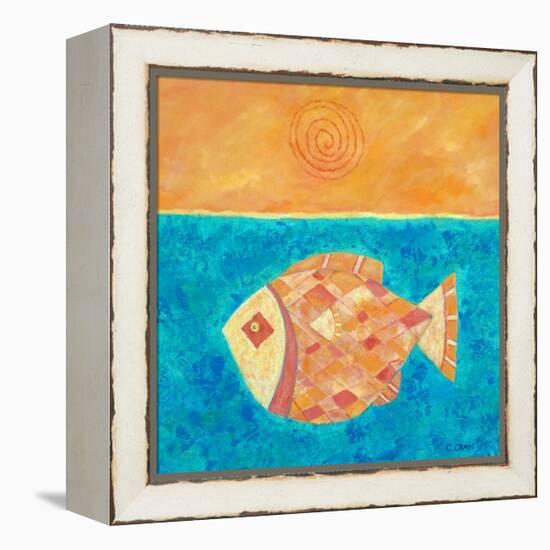 Fish With Spiral Sun-Casey Craig-Framed Stretched Canvas