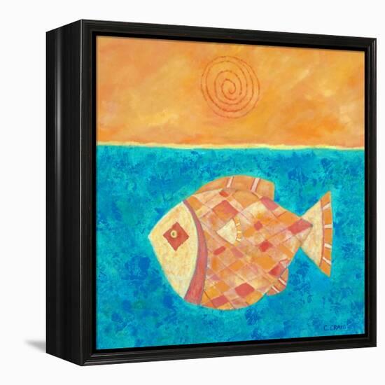 Fish With Spiral Sun-Casey Craig-Framed Stretched Canvas