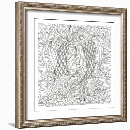 Fish Ying And Yang-Pam Varacek-Framed Art Print