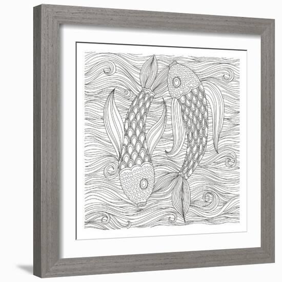 Fish Ying And Yang-Pam Varacek-Framed Art Print