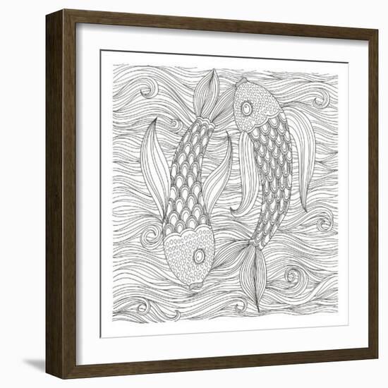 Fish Ying And Yang-Pam Varacek-Framed Art Print