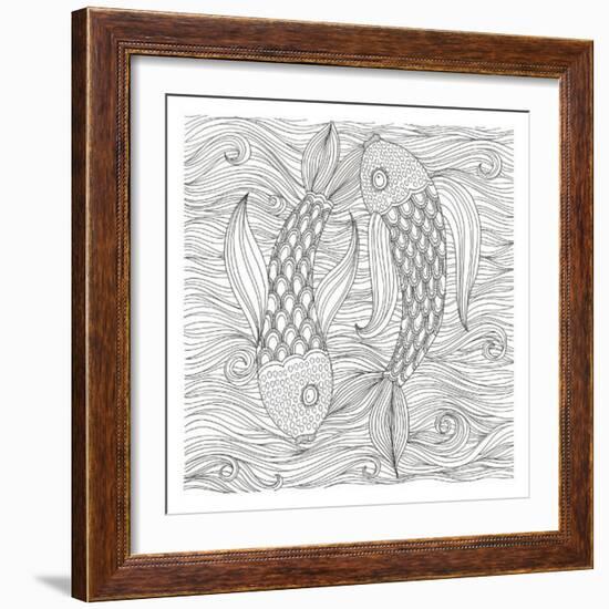 Fish Ying And Yang-Pam Varacek-Framed Art Print