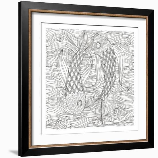 Fish Ying And Yang-Pam Varacek-Framed Art Print