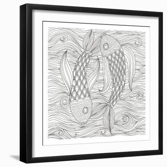 Fish Ying And Yang-Pam Varacek-Framed Art Print