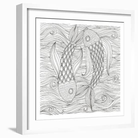 Fish Ying And Yang-Pam Varacek-Framed Art Print