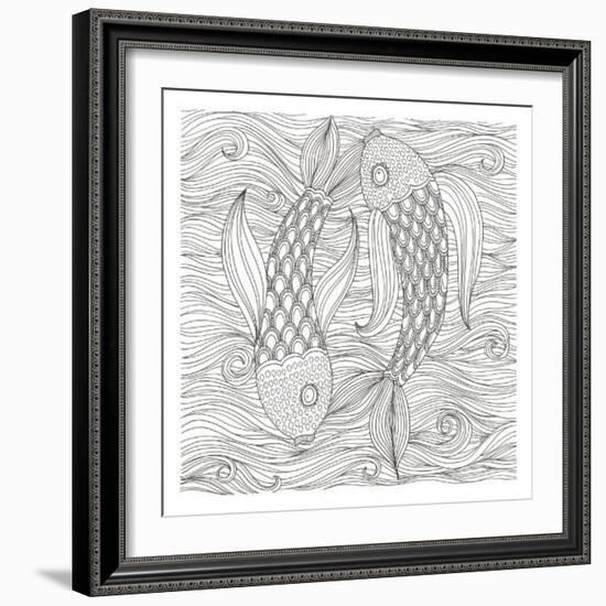 Fish Ying And Yang-Pam Varacek-Framed Art Print