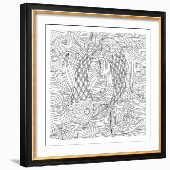 Fish Ying And Yang-Pam Varacek-Framed Art Print