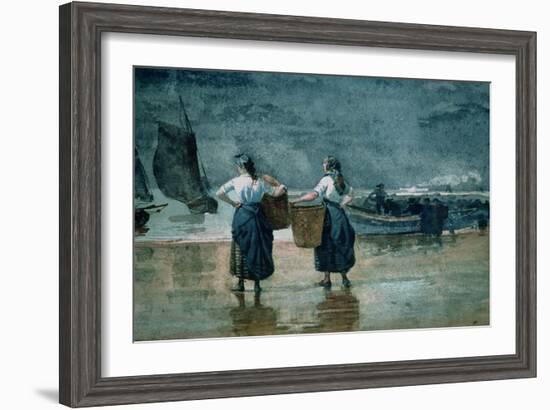 Fisher Girls by the Sea-Winslow Homer-Framed Giclee Print