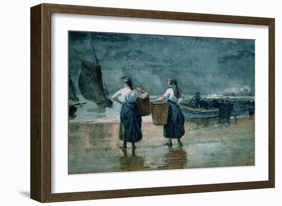 Fisher Girls by the Sea-Winslow Homer-Framed Giclee Print