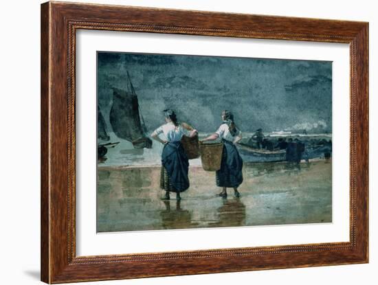 Fisher Girls by the Sea-Winslow Homer-Framed Giclee Print