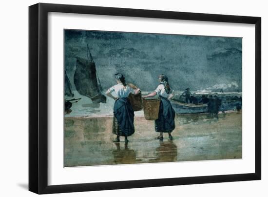 Fisher Girls by the Sea-Winslow Homer-Framed Giclee Print