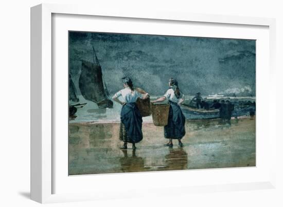 Fisher Girls by the Sea-Winslow Homer-Framed Giclee Print