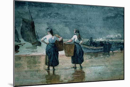 Fisher Girls by the Sea-Winslow Homer-Mounted Giclee Print