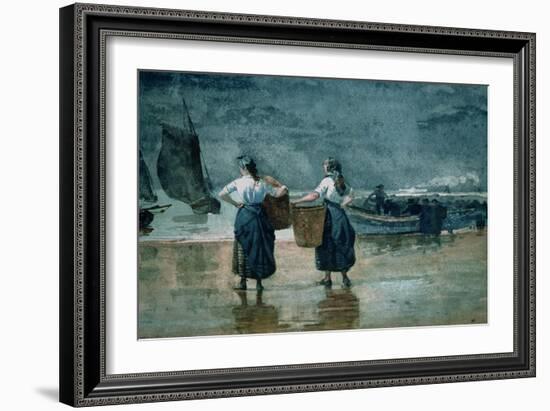 Fisher Girls by the Sea-Winslow Homer-Framed Giclee Print