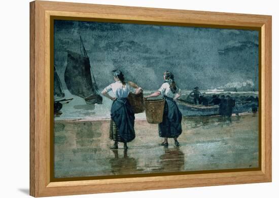 Fisher Girls by the Sea-Winslow Homer-Framed Premier Image Canvas