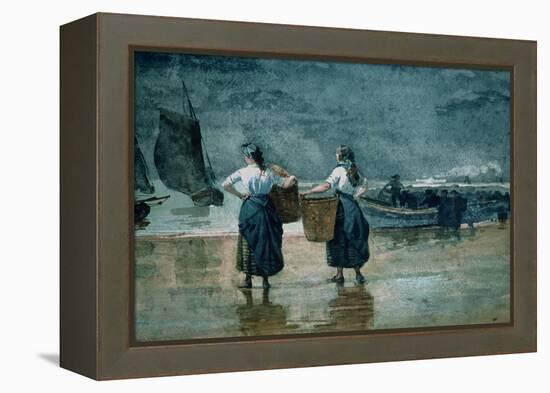 Fisher Girls by the Sea-Winslow Homer-Framed Premier Image Canvas