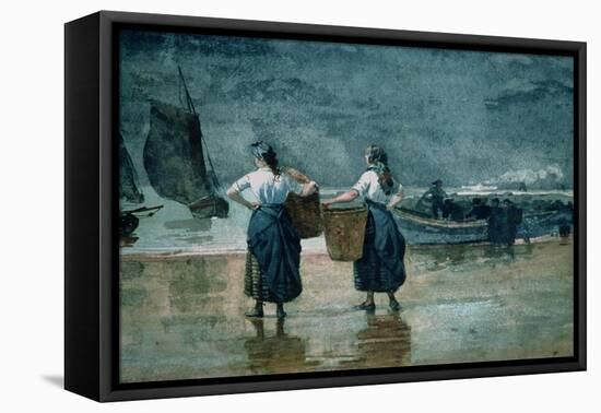 Fisher Girls by the Sea-Winslow Homer-Framed Premier Image Canvas