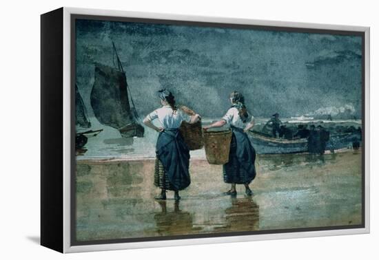 Fisher Girls by the Sea-Winslow Homer-Framed Premier Image Canvas