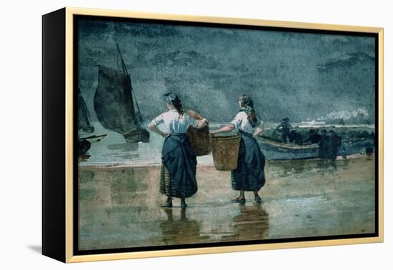 Fisher Girls by the Sea-Winslow Homer-Framed Premier Image Canvas