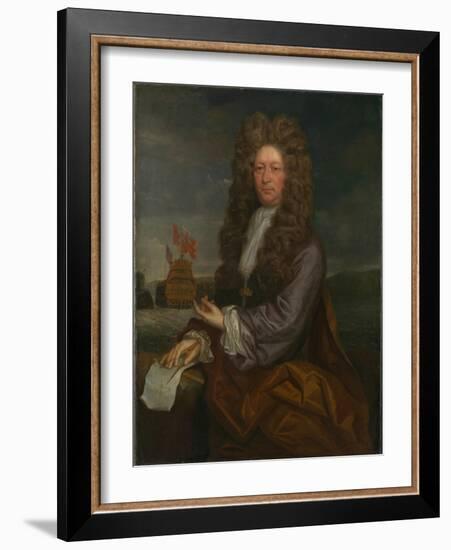 Fisher Harding, Master Shipwright, Active 1664-1706, with the Launch of the 'Royal Sovereign', 1701-Jonathan Richardson-Framed Giclee Print