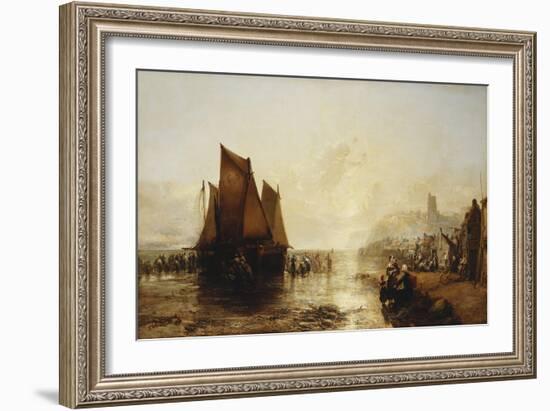 Fisherfolk Landing their Catch on Folkestone Beach-James Webb-Framed Giclee Print