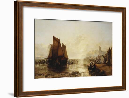 Fisherfolk Landing their Catch on Folkestone Beach-James Webb-Framed Giclee Print