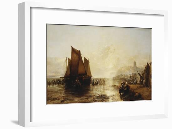 Fisherfolk Landing their Catch on Folkestone Beach-James Webb-Framed Giclee Print