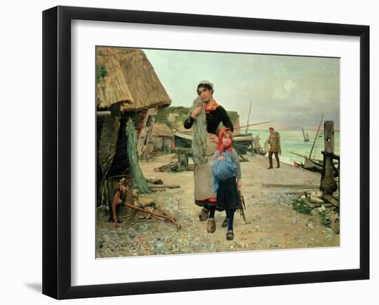 Fisherfolk Returning with their Nets, 1882-Henry Bacon-Framed Giclee Print