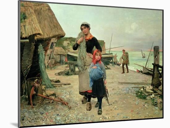 Fisherfolk Returning with their Nets, 1882-Henry Bacon-Mounted Giclee Print