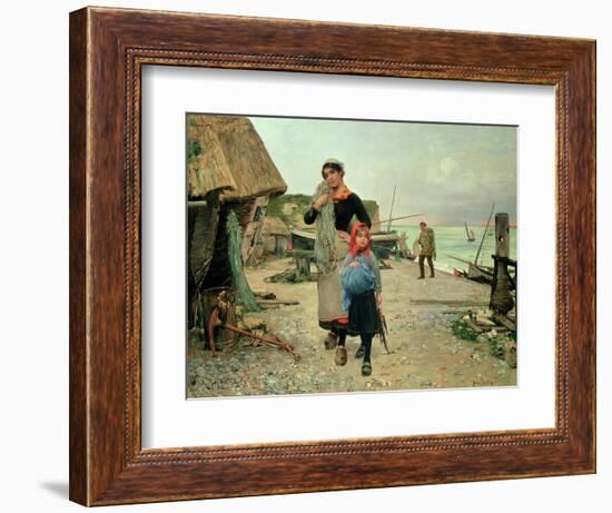 Fisherfolk Returning with their Nets, 1882-Henry Bacon-Framed Giclee Print