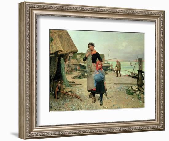 Fisherfolk Returning with Their Nets, 1882-Carl Frederic Aagaard-Framed Giclee Print