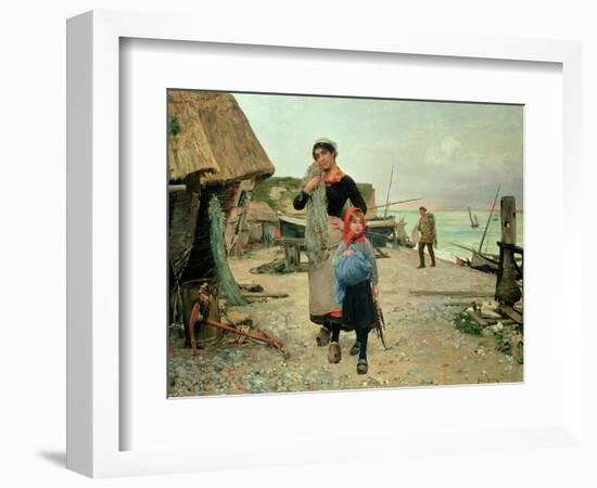 Fisherfolk Returning with Their Nets, 1882-Carl Frederic Aagaard-Framed Giclee Print